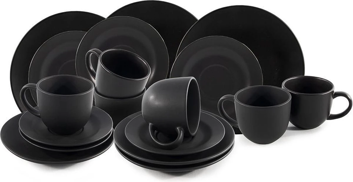Studio Tavola Koffieset Black Tie 18-Delig 3 Studio Tavola Koffieset Black Tie 18-Delig