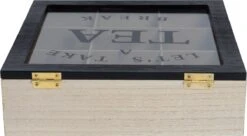 Merkloos Theekist - Bruin - Hout 9-Vaks - Glazen Deksel - Theedoos - Tea Break -Keukenbenodigdheden 1200x660 4