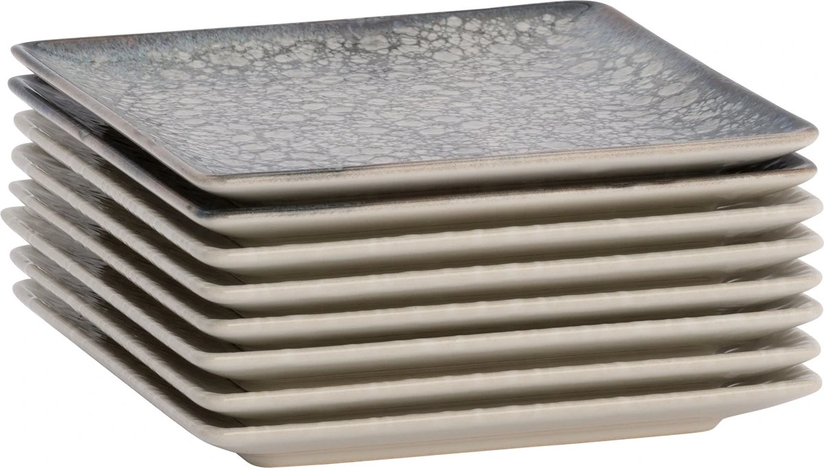 Lite-Body Hermes Gebaksbordjes - Set Van 8 Stuks - Ø16 Cm - Grijs Relief 4 Lite-Body Hermes Gebaksbordjes - Set Van 8 Stuks - Ø16 Cm - Grijs Relief - Afbeelding 2