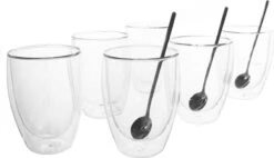 Vaja® Koffieglazen Set – Theeglazen Met Lepel – 350 Ml- Dubbelwandig - Cappuccino Glazen – Latte Macchiato Glazen - Theeglas 6 Stuks -Keukenbenodigdheden 1200x691 5