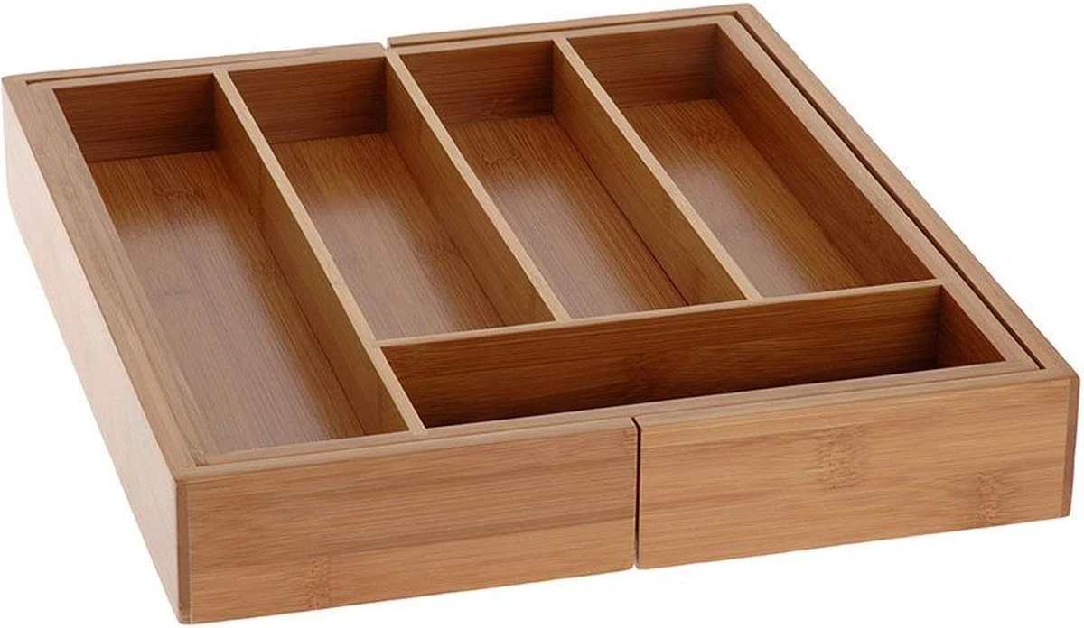 Excellent Houseware Bestekbak Hout Uitschuifbaar 6 Excellent Houseware Bestekbak Hout Uitschuifbaar - Afbeelding 4