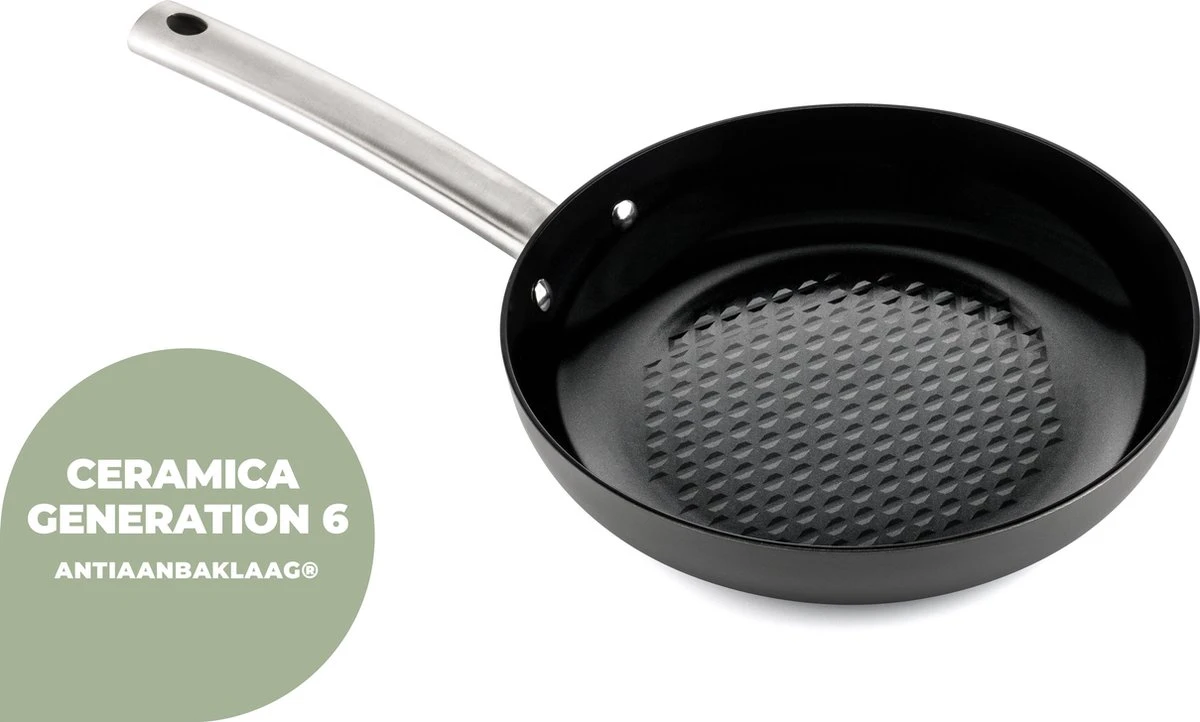 ISENVI Murray Keramische Koekenpan 20 CM - RVS Greep 4 ISENVI Murray Keramische Koekenpan 20 CM - RVS Greep - Afbeelding 2