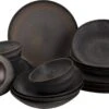 Palmer Serviesset Houston Stoneware 6-persoons 24-delig Zwart Grijs -Keukenbenodigdheden 1200x771