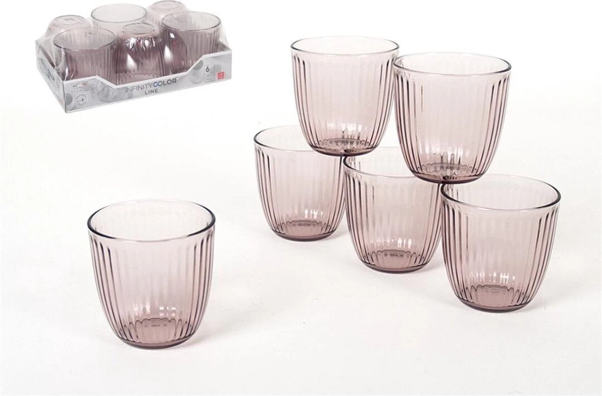 Bormioli Rocco Glazen Infinity Color - Waterglazen 6 Stuks 290ml Roze 4 Bormioli Rocco Glazen Infinity Color - Waterglazen 6 Stuks 290ml Roze - Afbeelding 2