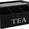 Merkloos Theekist - Zwart - Hout 9-Vaks - Glazen Deksel - Theedoos 2 Merkloos Theekist - Zwart - Hout 9-Vaks - Glazen Deksel - Theedoos -Keukenbenodigdheden 1200x791 3