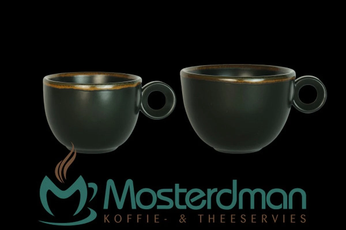 Cappuccinokopje - 200ml - Mosterdman - 6 Kopjes Mat Zwart Gloomy 5 Cappuccinokopje - 200ml - Mosterdman - 6 Kopjes Mat Zwart Gloomy - Afbeelding 3