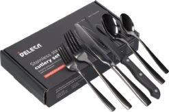 Deleca 6 Persoons Bestekset (36-delig) - Lepels, Messen, Vorken & Steakmessen - Vaatwasserbestendig - Zwart / RVS -Keukenbenodigdheden 1200x796 3