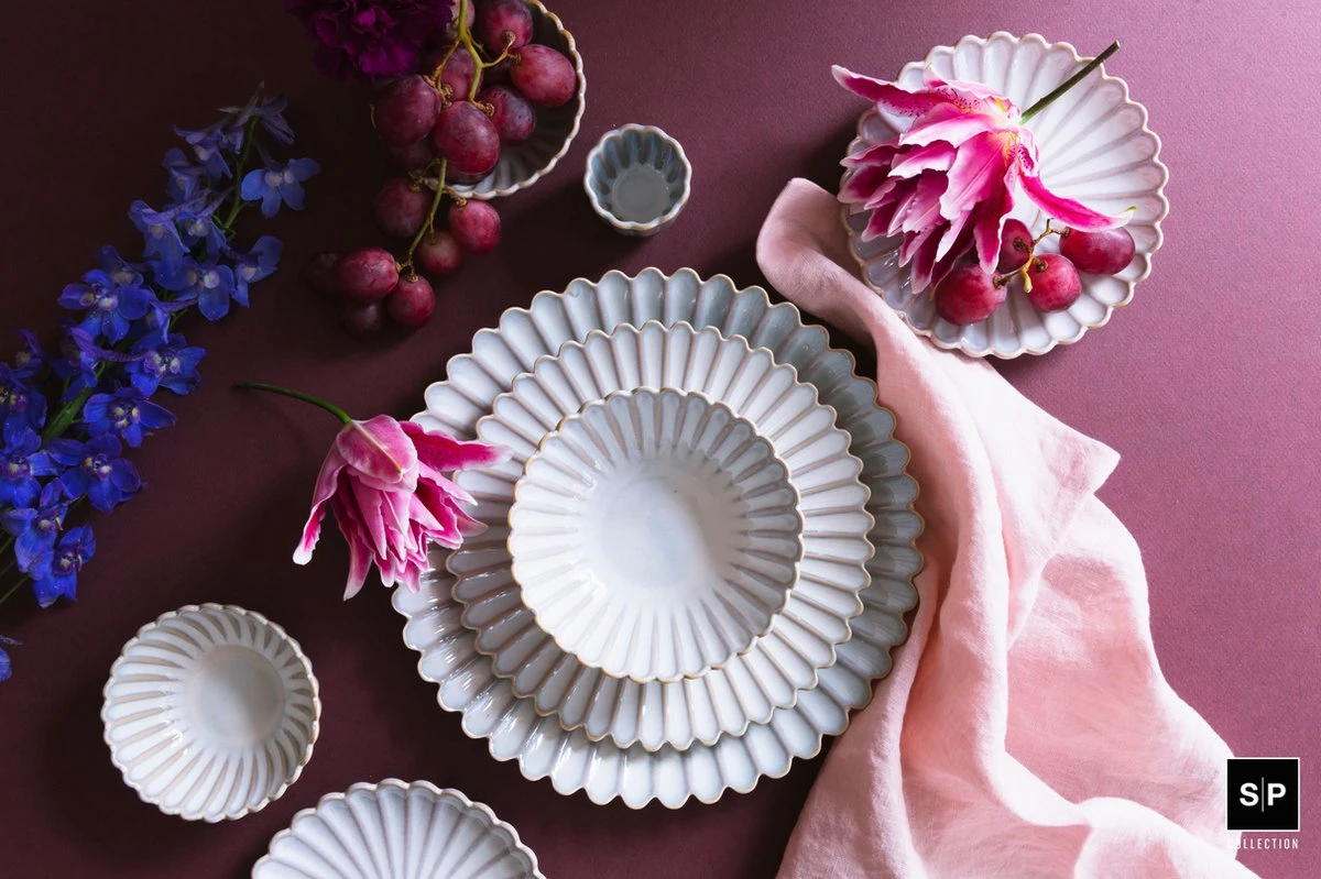 Salt&Pepper - Plat Bord - 25cm - Nuance White - Lotus - Set/4 4 Salt&Pepper - Plat Bord - 25cm - Nuance White - Lotus - Set/4 - Afbeelding 2