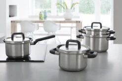 BK Flow Cool Pannenset - 4-delig – RVS Deksels - Veilig Afgietsysteem - Geschikt Voor Alle Warmtebronnen -Keukenbenodigdheden 1200x800 123