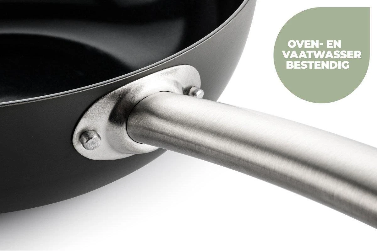 ISENVI Murray Keramische Wokpan 32CM - RVS Greep 9 ISENVI Murray Keramische Wokpan 32CM - RVS Greep - Afbeelding 7