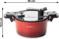 Rosmarino - Snelkookpan Met Glazen Deksel - Zwart - Ø24cm - 5 Liter - 100% PFAS & PFOA Vrij - Aluminium - Pressure Cooker - Non-stick Minerale Coating - Ergonomische Handgrepen - Geschikt Voor Alle Warmtebronnen 16 Rosmarino - Snelkookpan Met Glazen Deksel - Zwart - Ø24cm - 5 Liter - 100% PFAS & PFOA Vrij - Aluminium - Pressure Cooker - Non-stick Minerale Coating - Ergonomische Handgrepen - Geschikt Voor Alle Warmtebronnen -Keukenbenodigdheden 1200x800 221