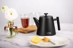 VDN RVS Theepot Dubbelwandig Met Filter - Zwarte Theekan 1 Liter - 902 21 VDN RVS Theepot Dubbelwandig Met Filter - Zwarte Theekan 1 Liter - 902 -Keukenbenodigdheden 1200x800 53