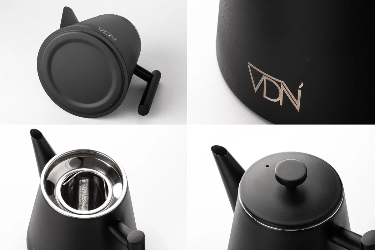 VDN RVS Theepot Dubbelwandig Met Filter - Zwarte Theekan 1 Liter - 902 14 VDN RVS Theepot Dubbelwandig Met Filter - Zwarte Theekan 1 Liter - 902 - Afbeelding 12