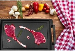 Eurolux Teppanyaki Plaat Met Grepen - 41 X 24 X 2.5 Cm - Zwart - Aluminium - Geschikt Voor Alle Warmtebronnen -Keukenbenodigdheden 1200x815 3