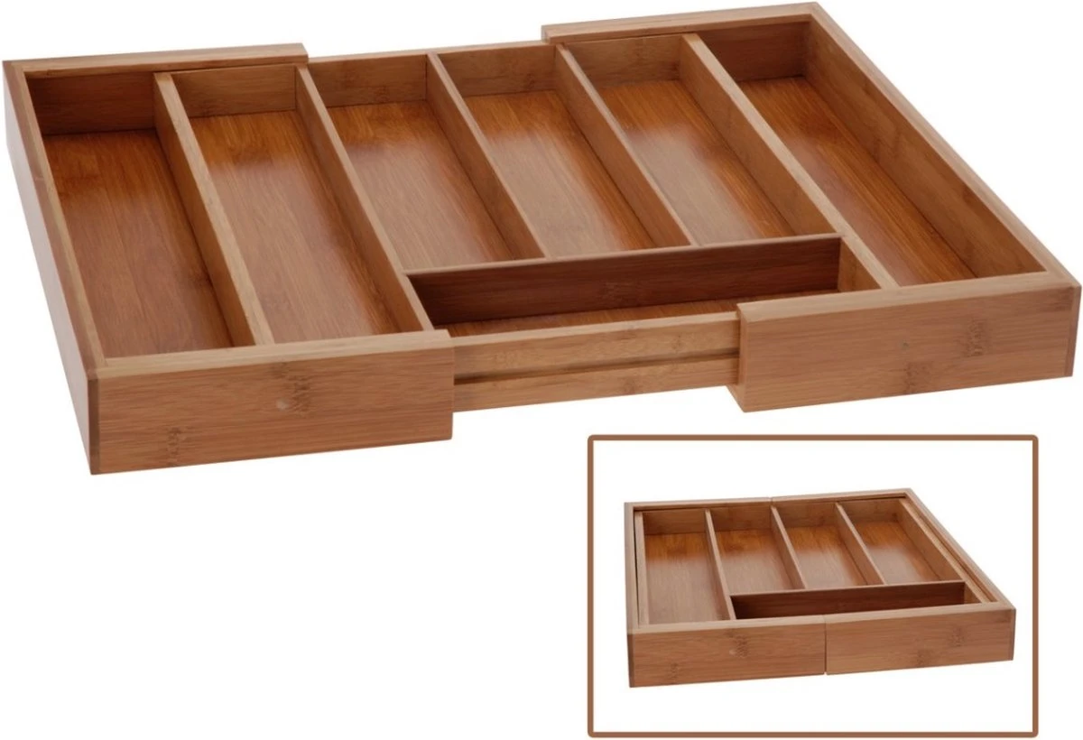 Excellent Houseware Bestekbak Hout Uitschuifbaar 9 Excellent Houseware Bestekbak Hout Uitschuifbaar - Afbeelding 7