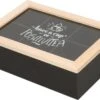 Excellent Houseware Houten Theedoos/theekist Met 6 Vakken - 24 X 16 X 7 Cm - Bruin / Zwart - Theedozen -Keukenbenodigdheden 1200x826 10