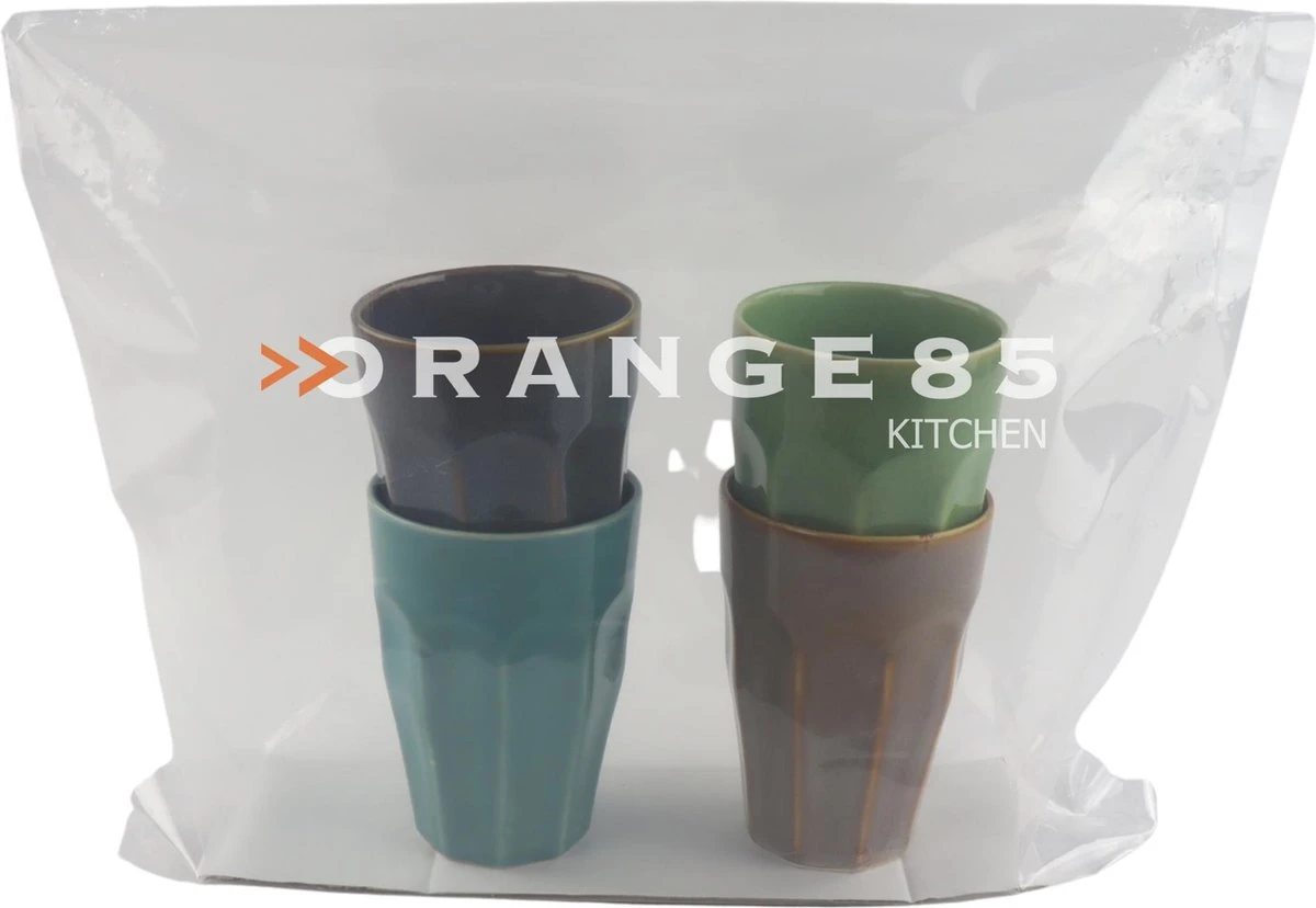 Orange85 Cappuccino Mokken - Latte Macchiato Glazen - 330 Ml - Hittebestendig - Set Van 4 - Porselein - Multicolor - Cappuccino Glazen - Cappuccino Kopjes 9 Orange85 Cappuccino Mokken - Latte Macchiato Glazen - 330 Ml - Hittebestendig - Set Van 4 - Porselein - Multicolor - Cappuccino Glazen - Cappuccino Kopjes - Afbeelding 7