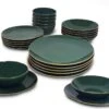 Keremika Serviesset 24 Delig 6 Persoons - Bordenset - Dinerborden - Aardewerk - Groen Met Goude Randen -Keukenbenodigdheden 1200x832 1