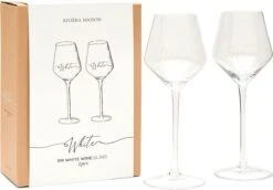 Riviera Maison Wijnglazen Witte Wijn - RM White Wine Glass - Transparant - Set 2 Stuks -Keukenbenodigdheden 1200x834