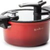 Rosmarino - Snelkookpan Met Glazen Deksel - Zwart - Ø24cm - 5 Liter - 100% PFAS & PFOA Vrij - Aluminium - Pressure Cooker - Non-stick Minerale Coating - Ergonomische Handgrepen - Geschikt Voor Alle Warmtebronnen