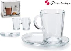 Pasabahce Tribeca Theeglas Met Schotel 400 Ml - Gehard Glas - 2 Stukst -Keukenbenodigdheden 1200x865