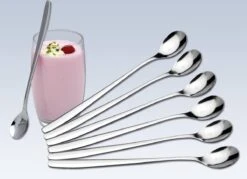 Merkloos Latte Macchiato Lepels – RVS Lange Yoghurt, Dessert Of Koffie Lepeltjes – Set Van 6 Stuks -Keukenbenodigdheden 1200x868 4