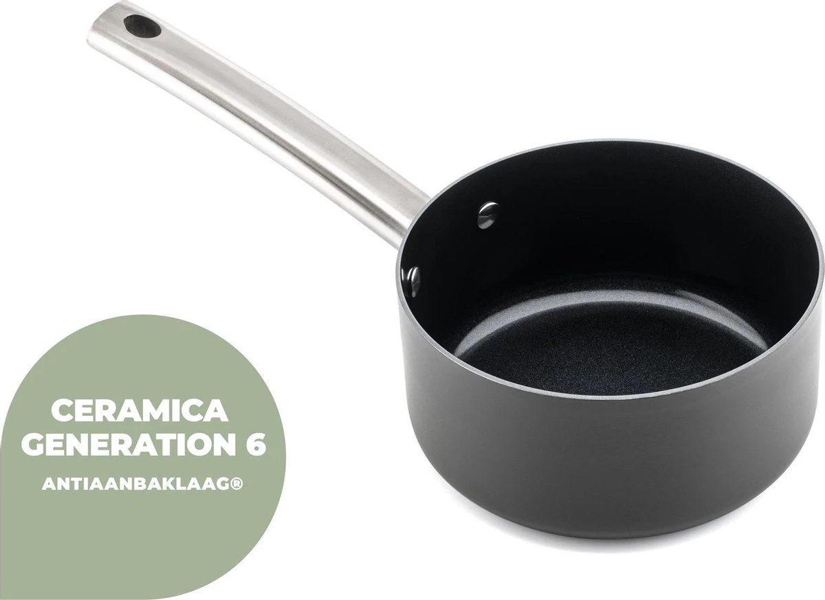 ISENVI Murray Keramische Sauspan 16 CM - RVS Greep 8 ISENVI Murray Keramische Sauspan 16 CM - RVS Greep - Afbeelding 6