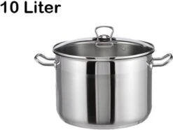 Haushalt Soeppan Met Glazen Deksel - 10 Liter- RVS 18 Haushalt Soeppan Met Glazen Deksel - 10 Liter- RVS -Keukenbenodigdheden 1200x905 12