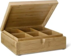 Bredemeijer - Theedoos 6-vaks Gesloten Bamboe Naturel
