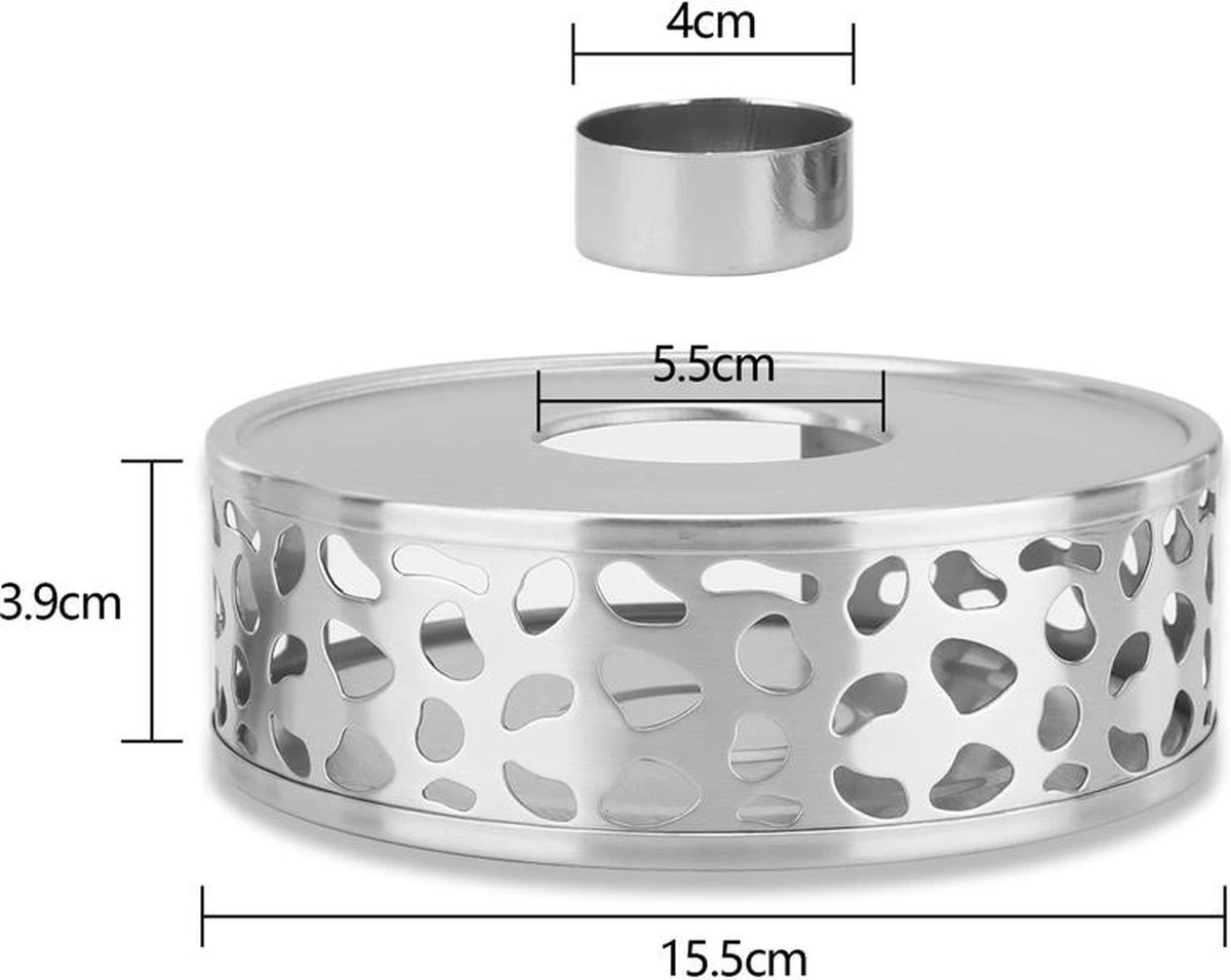 INTIRILIFE Theepot Warmer In Zilver – Roestvrijstalen Theepot Met Patroon Voor Hittebestendige Theepotten – Roestvrijstalen Theewarmer Voor Koffie, Thee En Nog Veel Meer. 8 INTIRILIFE Theepot Warmer In Zilver – Roestvrijstalen Theepot Met Patroon Voor Hittebestendige Theepotten – Roestvrijstalen Theewarmer Voor Koffie, Thee En Nog Veel Meer. - Afbeelding 6