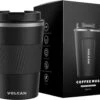 Volcan RVS Koffiebeker To Go Met Sleeve - Thermosbeker - Theebeker - Coffee - Zwart -Keukenbenodigdheden 1200x979