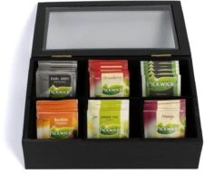 CasaLupo Theedoos Zwart 6-vaks - Met Fluweel - 24 X 16 Cm -Keukenbenodigdheden 1200x983 4