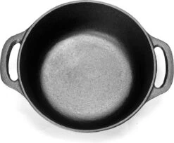 Gietijzeren Braadpan - 28 Cm - Pure Gietijzer - Niet Geëmailleerd - Geschikt Voor Inductie - Stoofpan Met Deksel - Sudderpan - Zwart -Keukenbenodigdheden 1200x989 4