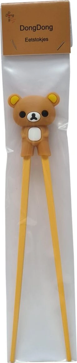 DongDong - Eetstokjes Voor Kinderen - Beer Motief - 22.5 Cm - Bruin -Keukenbenodigdheden 255x1200