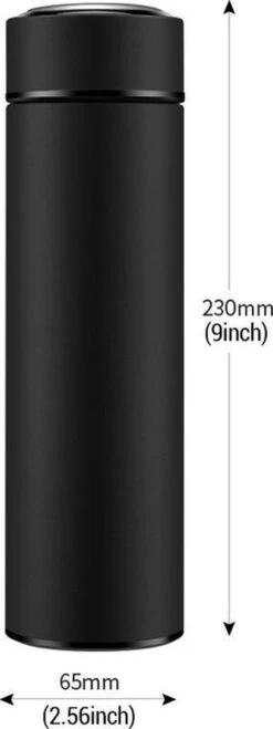 Thermosfles 500 Ml - Met Thee Filter - Mat Zwart -Keukenbenodigdheden 450x1200