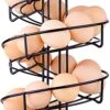 Goliving Eierrek - Eierhouder - Eiermand - Eieren Bewaren - Draaibaar - Ruimtebesparend - RVS - Zwart -Keukenbenodigdheden 500x1200