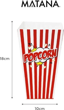 50 Duurzame Popcorn Bakjes (18x10cm) - Popcorn Zakjes Voor Filmavonden, Feestjes - Ook Geschickt Als Snoepbakje Of Feestzakje Voor Kinderen -Keukenbenodigdheden 702x1200 1
