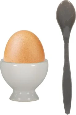 Excellent Houseware 12x Eierlepels Zwart/grijs Kunststof 14 Cm -Keukenbenodigdheden 797x1200