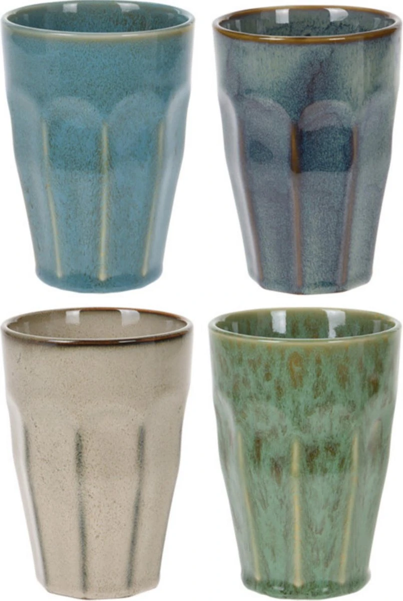 Orange85 Cappuccino Mokken - Latte Macchiato Glazen - 330 Ml - Hittebestendig - Set Van 4 - Porselein - Multicolor - Cappuccino Glazen - Cappuccino Kopjes 3 Orange85 Cappuccino Mokken - Latte Macchiato Glazen - 330 Ml - Hittebestendig - Set Van 4 - Porselein - Multicolor - Cappuccino Glazen - Cappuccino Kopjes