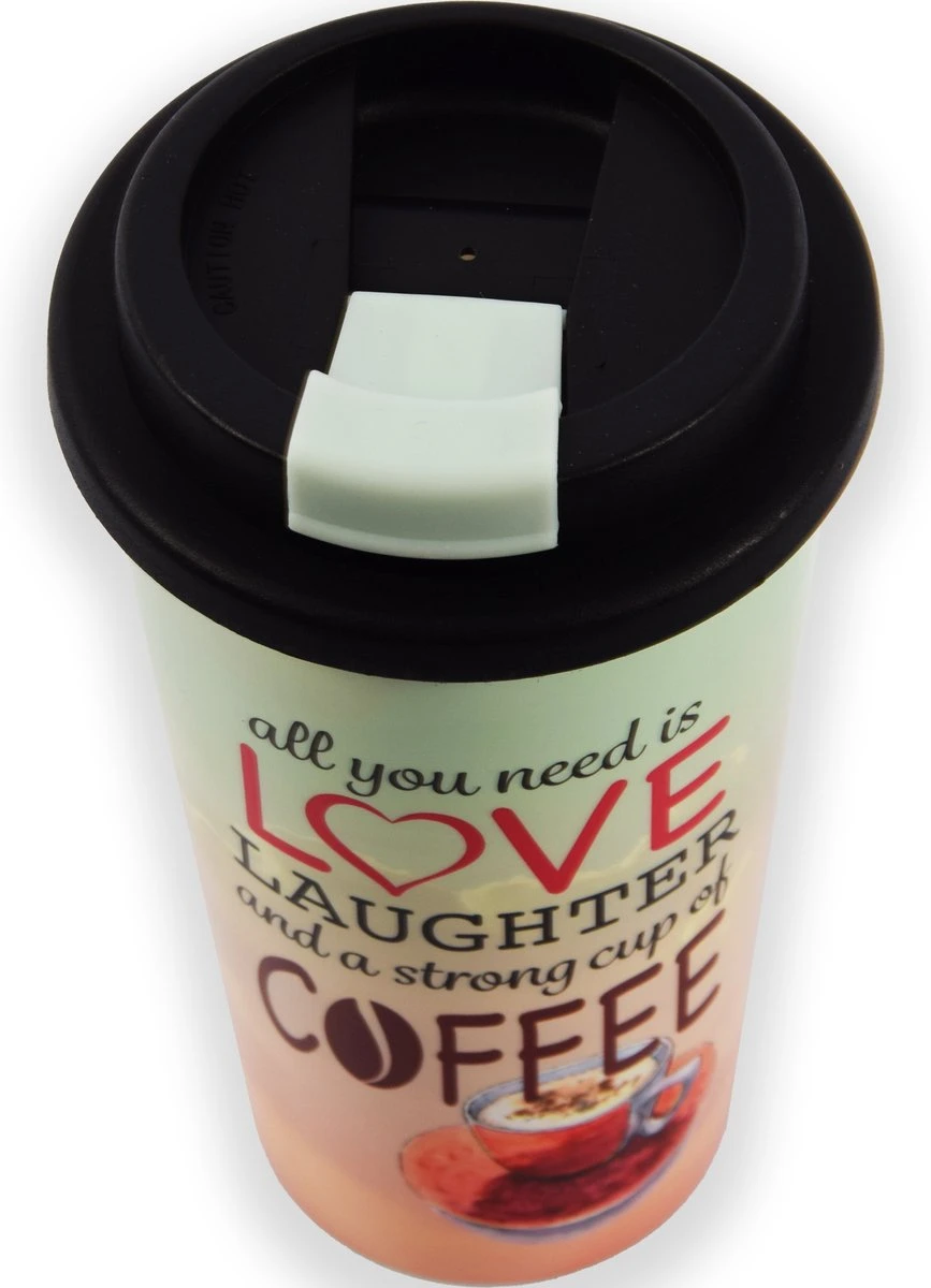 Travel Mug - 450 Ml - Koffiebeker To Go - Mok Koffie Of Thee Reisbeker, Koffiebeker - Coffee To Go Beker - CRUISING TRAVEL MUG - To-Go Beker All You Need Is Love Kleine Formaat 4 Travel Mug - 450 Ml - Koffiebeker To Go - Mok Koffie Of Thee Reisbeker, Koffiebeker - Coffee To Go Beker - CRUISING TRAVEL MUG - To-Go Beker All You Need Is Love Kleine Formaat - Afbeelding 2
