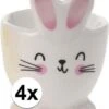 Merkloos 4x Witte Paashaas Eierdop 7 Cm - Eierdop Pasen - Paasontbijt -Keukenbenodigdheden 947x1200 2
